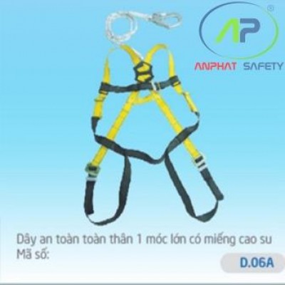 Dây an toàn toàn thân 1 móc lớn D.06A (có miếng cao su)